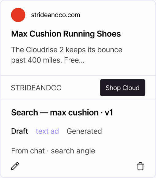 Product ad — Max Cushion Running Shoes